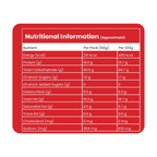 Nutritional information label of spicy masala millet namkeen